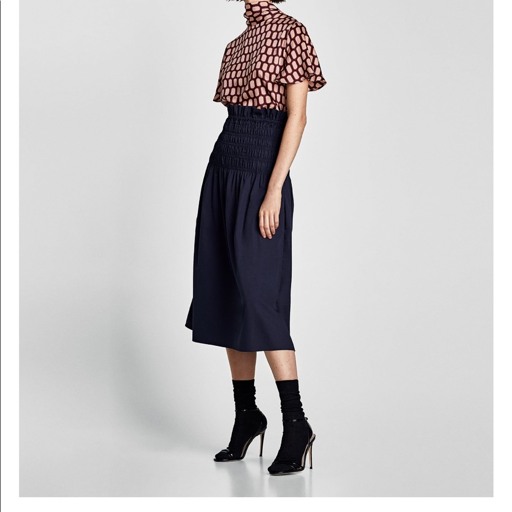 Zara Gathered Midi Skirt